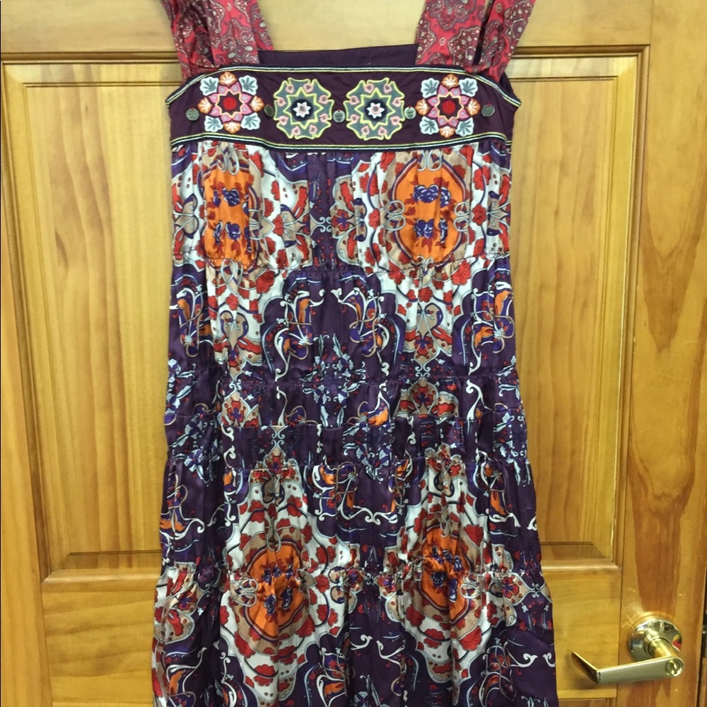 Anthropologie Odd Molly 100% silk sleeveless dress